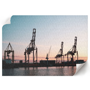 Canvas poster depicting an industrial port