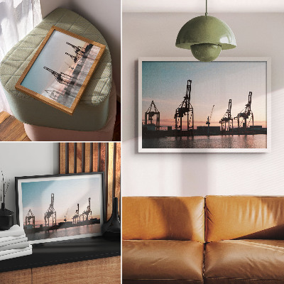 Canvas poster depicting an industrial port