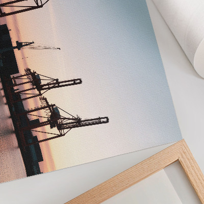 Canvas poster depicting an industrial port