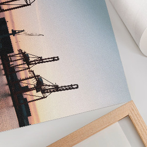 Canvas poster depicting an industrial port