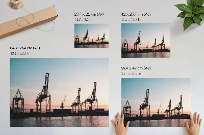 Canvas poster depicting an industrial port