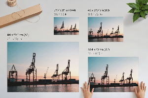 Canvas poster depicting an industrial port