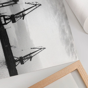 Wall poster showing port cranes