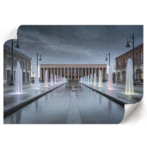 Modern wall art poster featuring colorful fountains