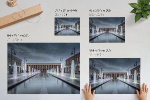Modern wall art poster featuring colorful fountains