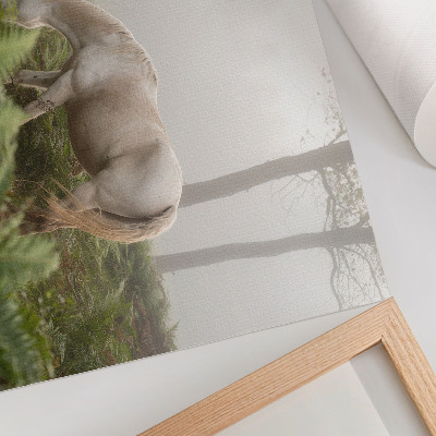 Canvas poster depicting a horse in a forest
