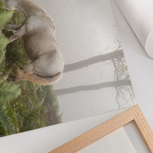 Canvas poster depicting a horse in a forest