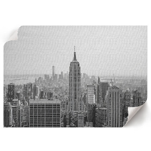 Modern wall art poster featuring a city landscape