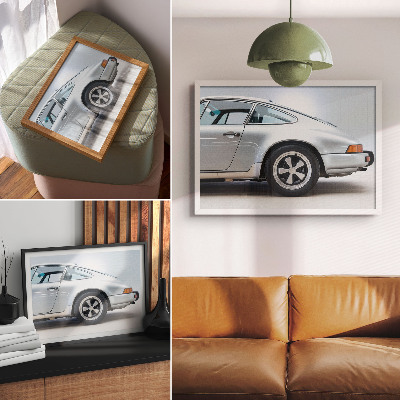 Modern wall art poster featuring a stylish car