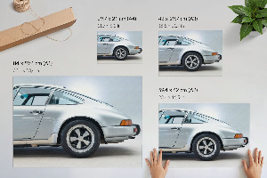 Modern wall art poster featuring a stylish car