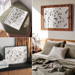 Canvas poster depicting flying birds