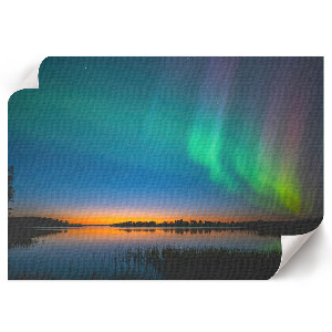 Canvas poster with a Northern Lights landscape