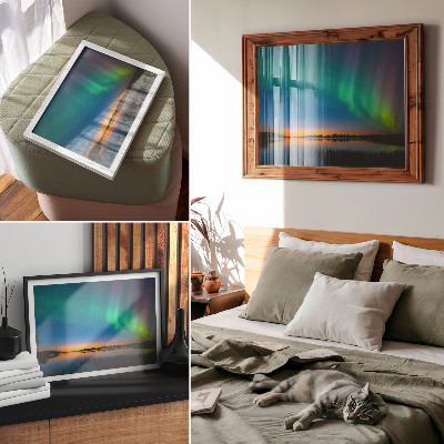 Canvas poster with a Northern Lights landscape