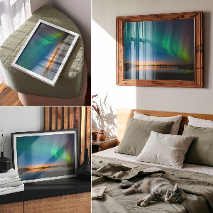 Canvas poster with a Northern Lights landscape