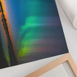 Canvas poster with a Northern Lights landscape