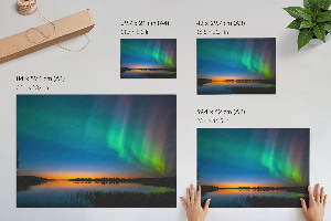 Canvas poster with a Northern Lights landscape