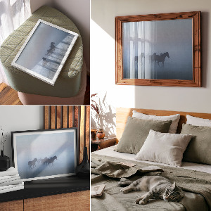 Canvas poster Galloping horses