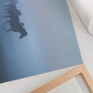 Canvas poster depicting galloping horses