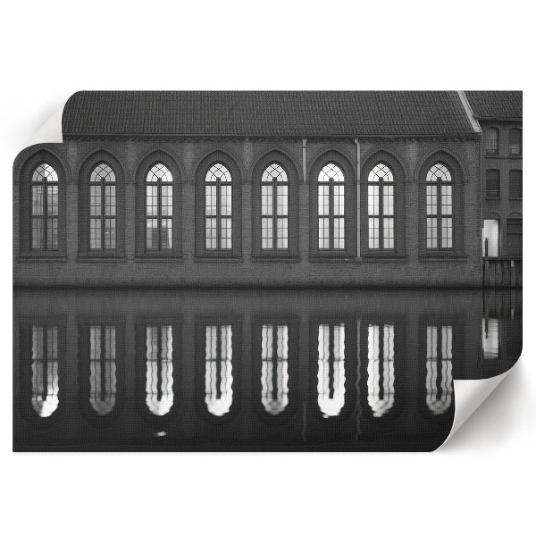 Modern wall art poster Black and white reflection