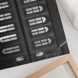 Modern wall art poster featuring a black and white reflection