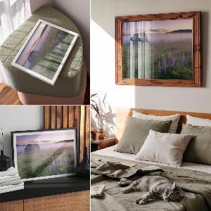 Foggy morning wall poster