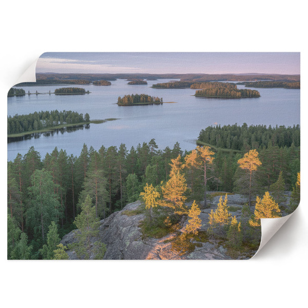 Modern wall art poster depicting islands on the water