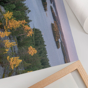 Modern wall art poster depicting islands on the water