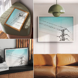 Modern wall art poster Birds on the wires