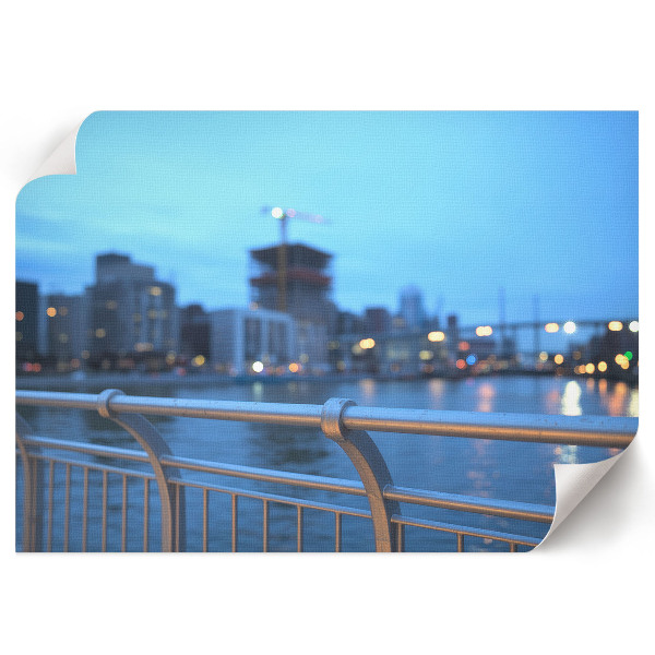 Wall poster depicting an evening city scene