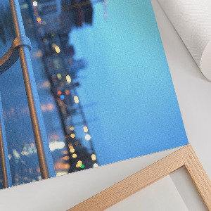 Wall poster depicting an evening city scene