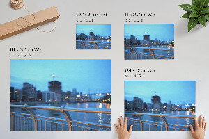 Wall poster depicting an evening city scene