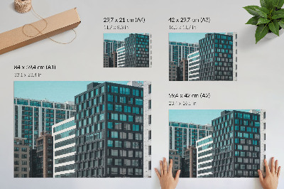 Modern wall art poster depicting urban architecture