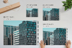 Modern wall art poster depicting urban architecture