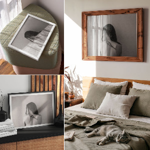 Premium black-and-white silhouette wall art