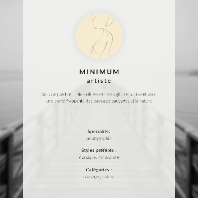 Modern wall art poster featuring a foggy surface