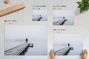 Modern wall art poster featuring a foggy surface