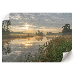 Modern wall art poster depicting a morning fog scene