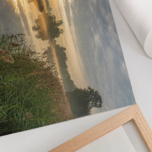 Modern wall art poster depicting a morning fog scene