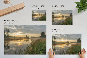 Modern wall art poster depicting a morning fog scene