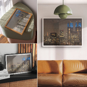 Night city wall poster
