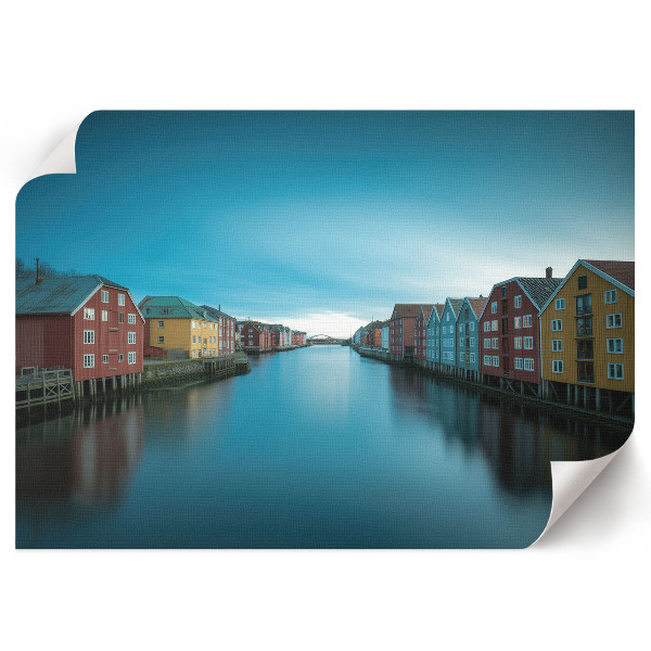 Premium wall art featuring colorful buildings