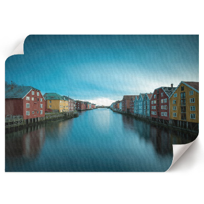 Premium wall art featuring colorful buildings