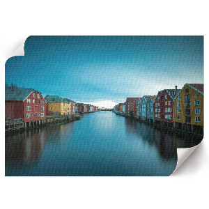 Premium wall art featuring colorful buildings