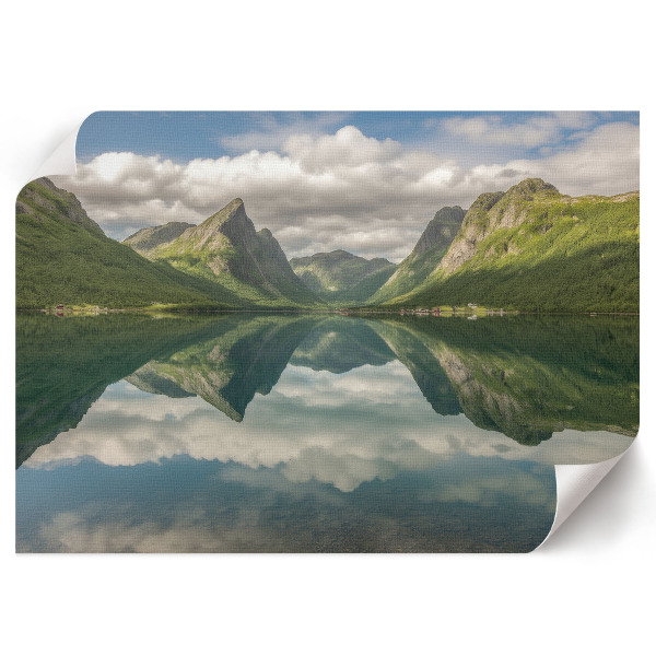 Modern wall art poster with a mountain landscape