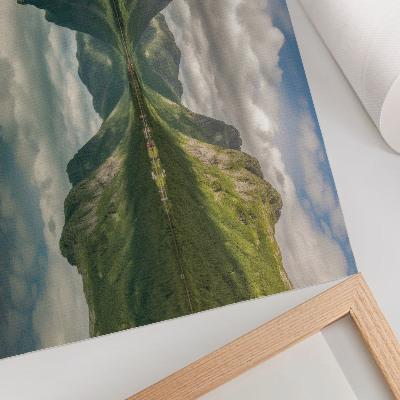 Modern wall art poster with a mountain landscape