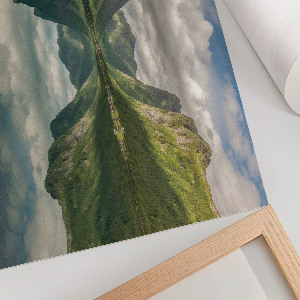 Modern wall art poster with a mountain landscape