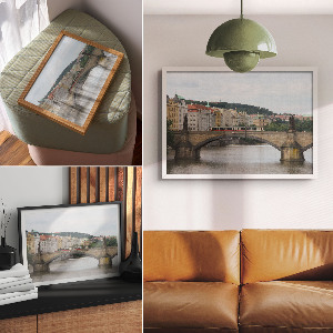 Canvas poster featuring an urban landscape