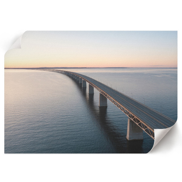 Modern wall art poster depicting a sea bridge