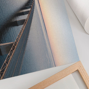 Modern wall art poster depicting a sea bridge
