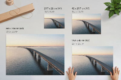 Modern wall art poster depicting a sea bridge